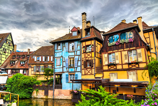 Traditional half-timbered houses in Colmar, France