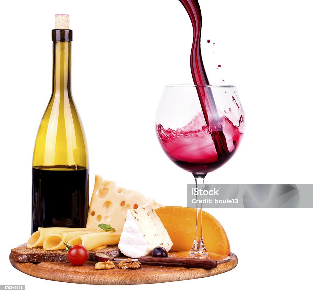 Um piquenique com vinho e comida - Foto de stock de Almoço royalty-free