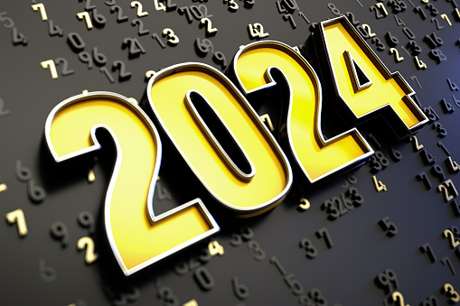 2024 New Year Concept with Digits . 2024 New Year Concept