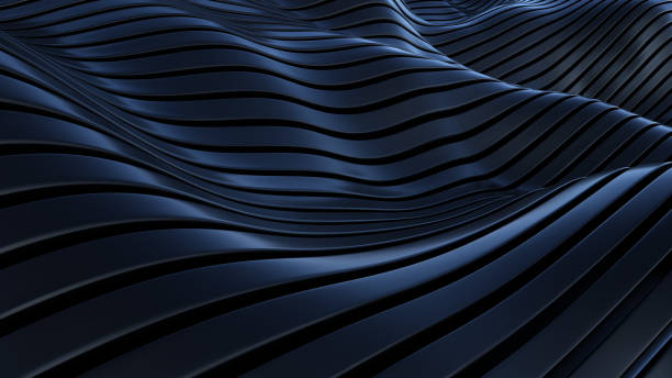 istock Black glossy flowing waves. Abstract geometric full frame background 1783502216