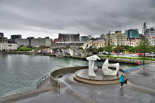 Wellington, New Zealand - 19 Dec 2018: The marina in Wellington, New Zealand