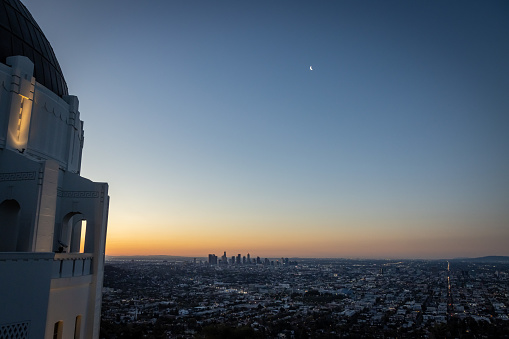 Los Angeles skyline with long telephoto lens