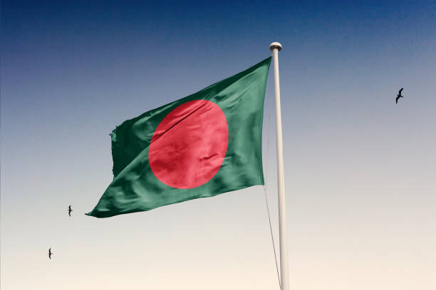 istock Bangladesh flag fluttering in the wind on sky. 1783535384