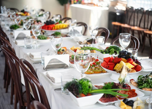 istock Table set for an event party or wedding reception in a restaurant. 1783547857