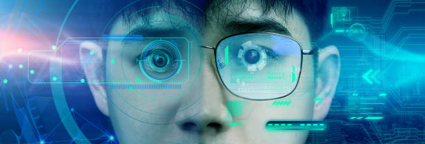 istock Digital technology of future of marketing Virtual and Augmented Reality. Interior of system is connected by network with facial recognition. 1783554345