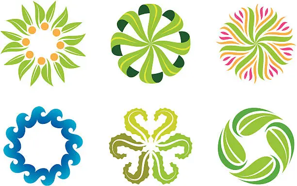 Vector illustration of Nature flower decoration symbol and social green logo template