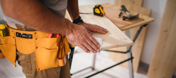 istock Sanding and smoothing wood with sandpaper. 1783574537