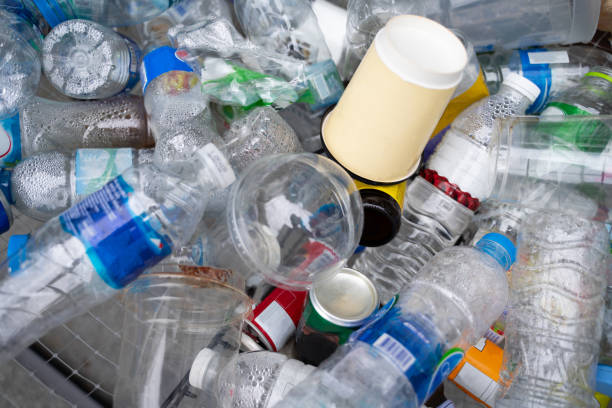 istock Plastic bottles in the recycling bin, waste management concept, stacked in bulk 1783581670
