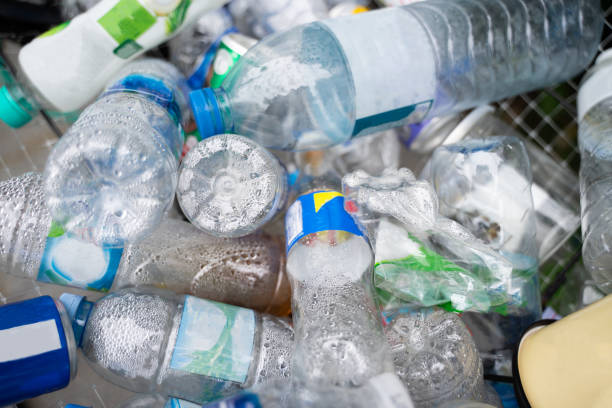 istock Plastic bottles in the recycling bin, waste management concept, stacked in bulk 1783581673
