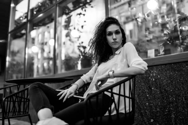 istock Female portrait in a neon city 1783586422