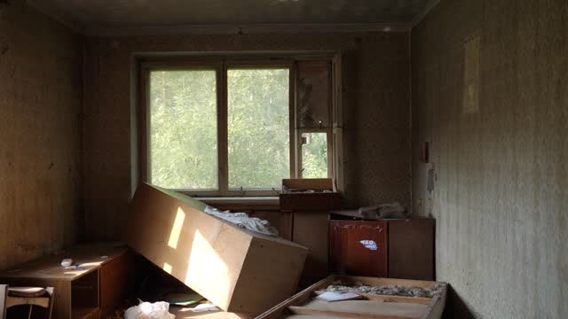interior of an abandoned room