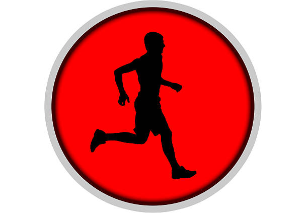 Silhouette of athlete in circle