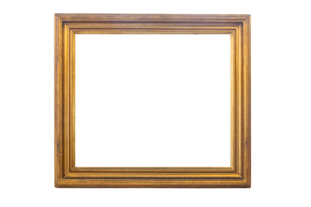 istock wooden frame to fit image, gold color 1783596088