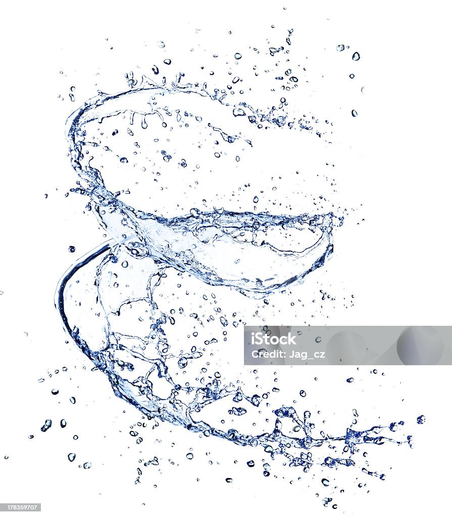 Water splash Isolated water twister on white background Water Stock Photo