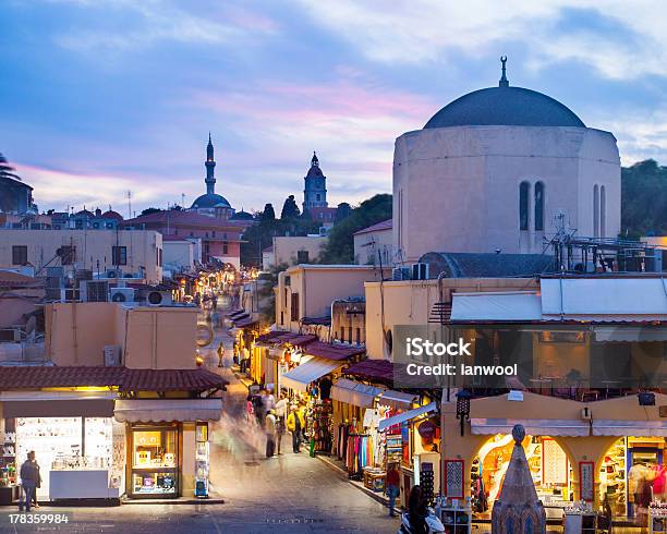 Hippocrates Square Stock Photo - Download Image Now - Rhodes - Dodecanese Islands, Old Town, Historic District