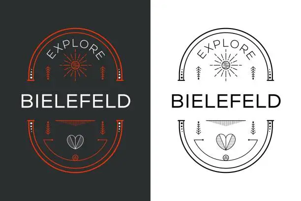 Vector illustration of Explore Bielefeld City Design