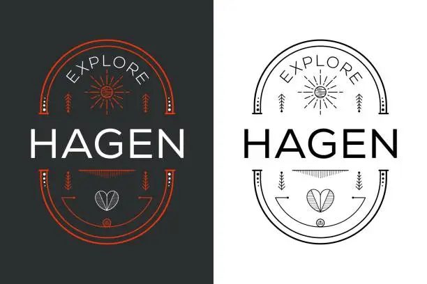 Vector illustration of Explore Hagen City Design