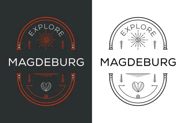 Vector illustration of Explore Magdeburg City Design