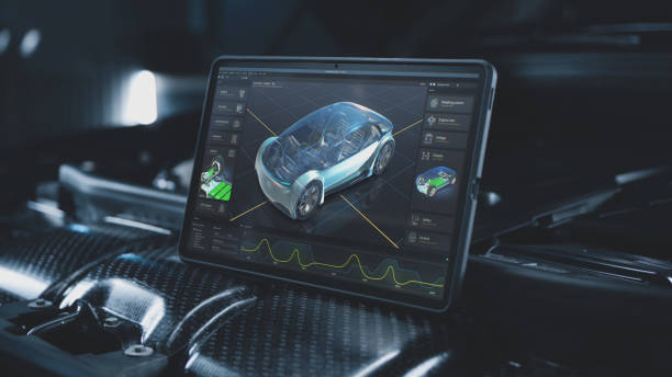 istock 3D animation of program for car diagnostic displayed on digital tablet screen 1783607225