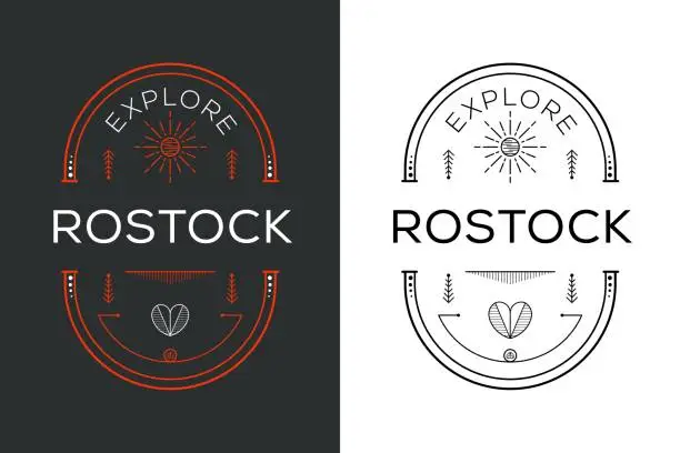 Vector illustration of Explore Rostock City Design