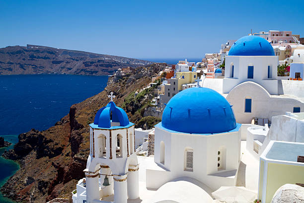 istock Blue churches of Santorini 178361571