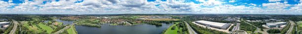 istock Aerial Wide Angle Panoramic View of Modern British City Milton Keynes 1783616545