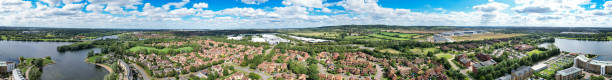 istock Aerial Wide Angle Panoramic View of Modern British City Milton Keynes 1783617126
