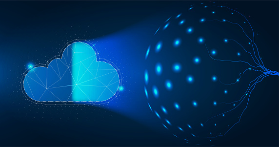 Cioud symbol vector illustration, 2D cloud, 3D cloud, multi-cloud work connected data. Similar to how the human brain uses data to remember things, cloud computing is a technology used to store data.