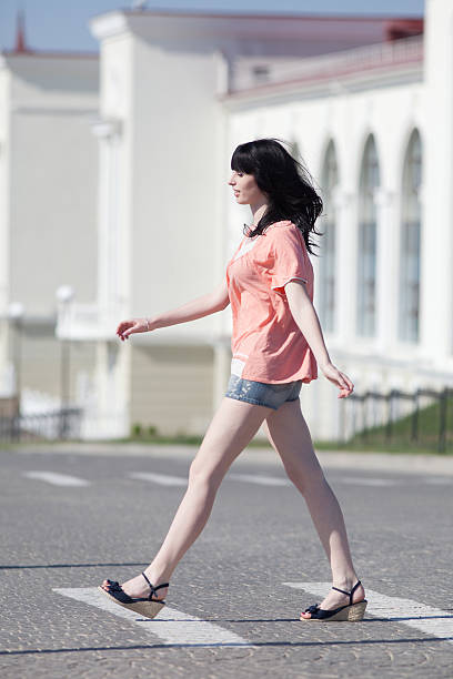 istock Brunette in shorts on open air 178362471