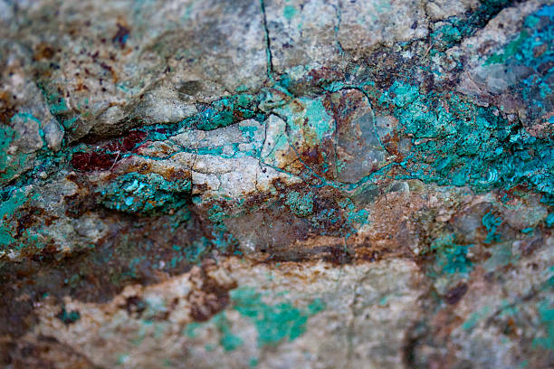 Detailed Turquoise Rock Closeup stock photo