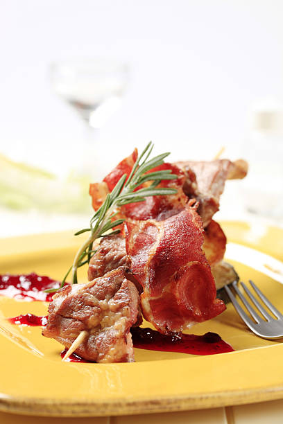 istock Roasted meat on wooden skewer 178362839