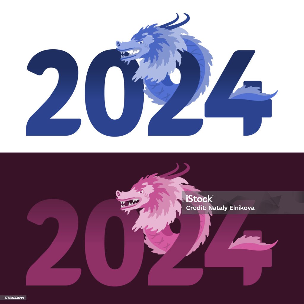 New Year Card Template 2024 Year Of The Dragon Stock Illustration New Year Card Template 2024 Year Of The Dragon Stock Illustration