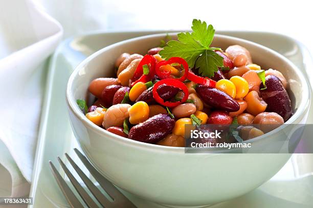 Bean And Corn Salad With Chili Stock Photo - Download Image Now - Kidney Bean, Salad, Corn