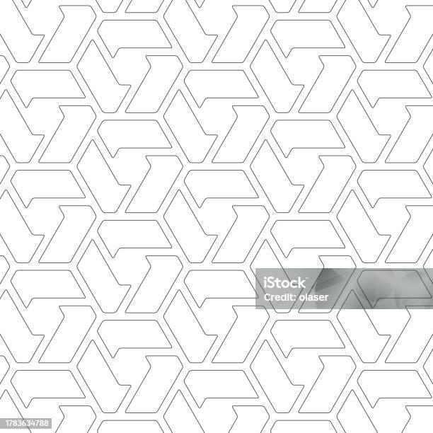 Seamless Geometric Pattern With Interlocking Hooks In A Monochromatic ...