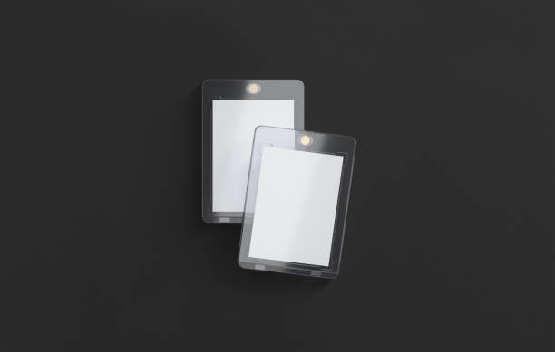 Blank transparent plastic magnetic trading card mockup