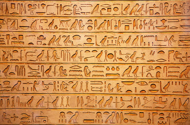 hieroglyphs sur le mur - ancient past art carving photos et images de collection