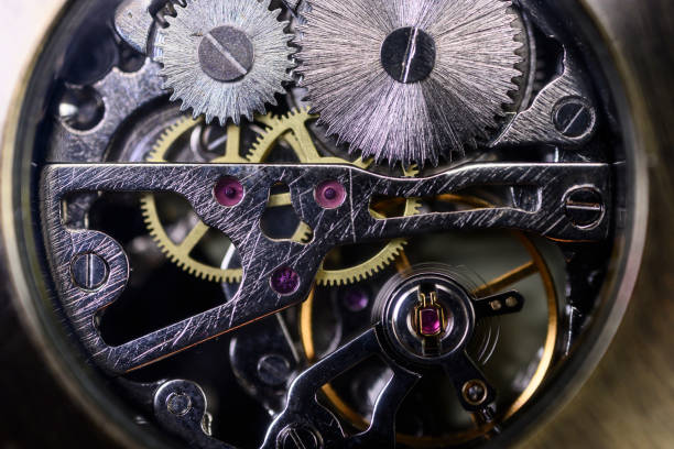 istock Pocket watch internal mechanism close up shot 1783644120