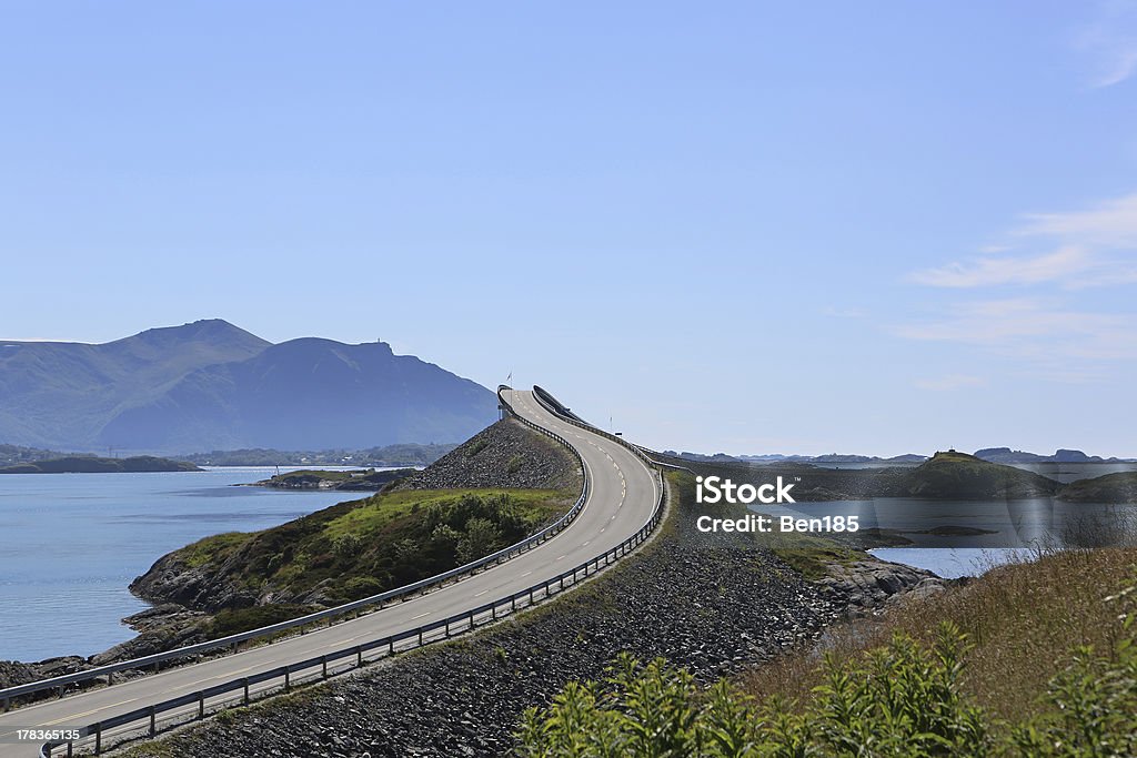 Atlantic Road Bridge close to Kristiansund, Norway. Asphalt Stock Photo