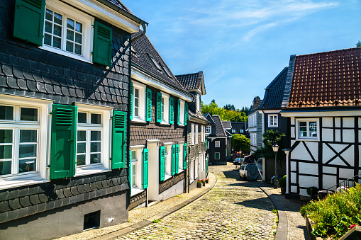 Historic slate houses in Solingen-Grafrath, Germany