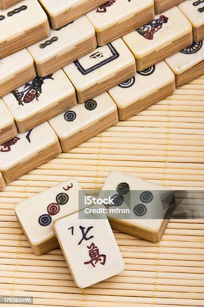 Old Chinese Game Mahjongg On Bamboo Mat Background Stock Photo - Download  Image Now - Mahjong, Table, Asia - iStock