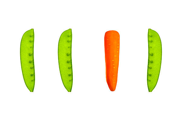 sugar peas and carrot stock photo