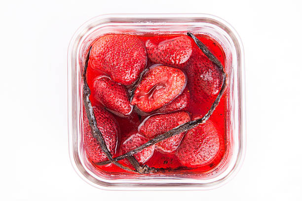 Roasted strawberries. stock photo