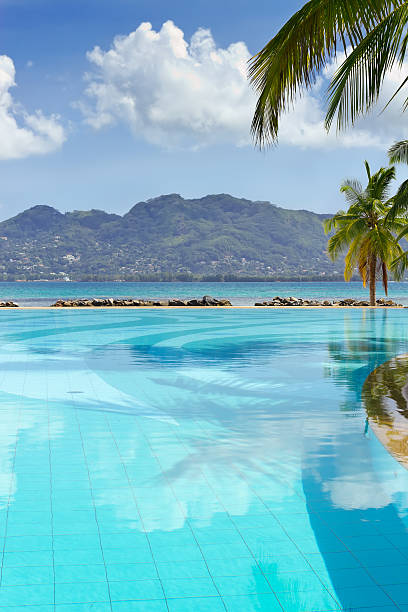 istock Swimming pool overlooking the mountains and sky 178366383