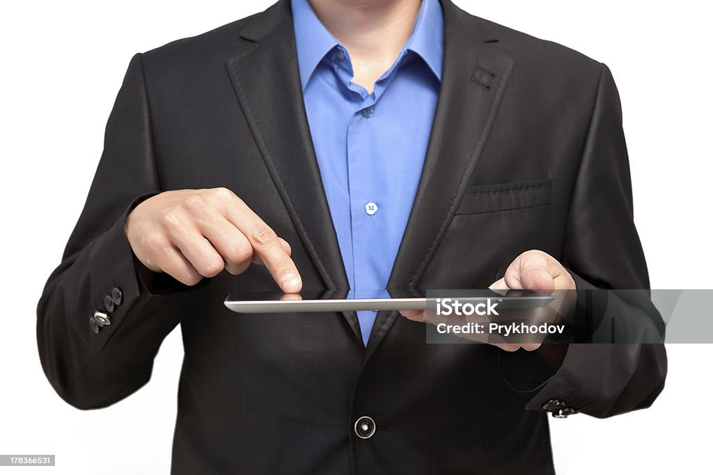 Homme d'affaires tenant une tablette - Photo de Adulte libre de droits