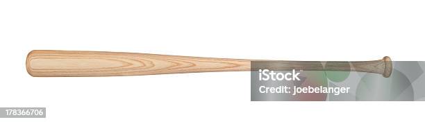 Wooden Baseball Bat Displayed On A White Background Stock Photo - Download Image Now