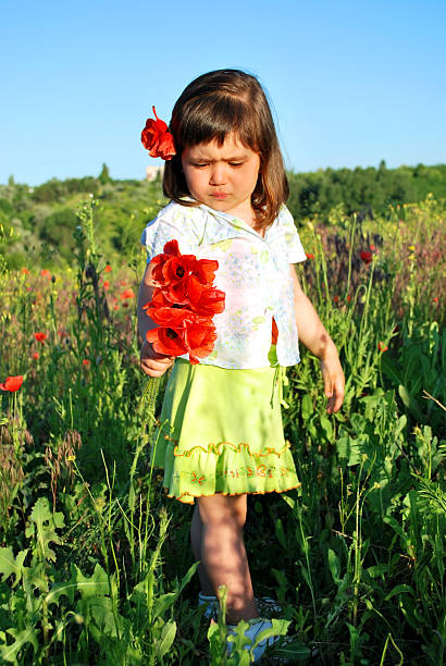 istock cute child collecting poppies 178366875