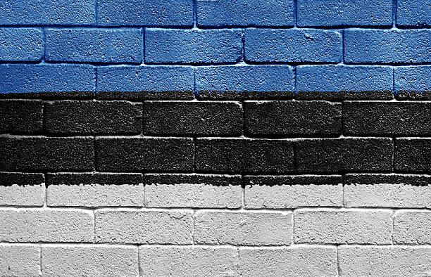 istock Flag of Estonia on brick wall 178366928