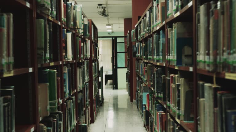 Library book shelves