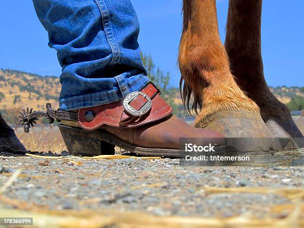 Botas De Cowboy Spurs Hooves De Cavalo - Fotografias de stock e mais imagens de Agricultura - Agricultura, Animal, Ao Ar Livre