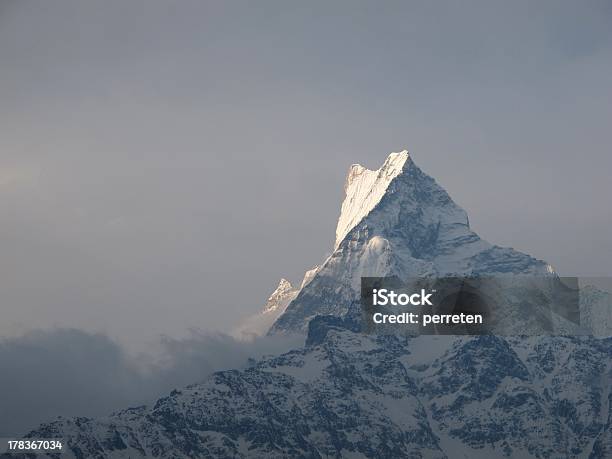 Peak Of Famous Machapuchare Stock Photo - Download Image Now - Annapurna Conservation Area, Annapurna Range, Asia